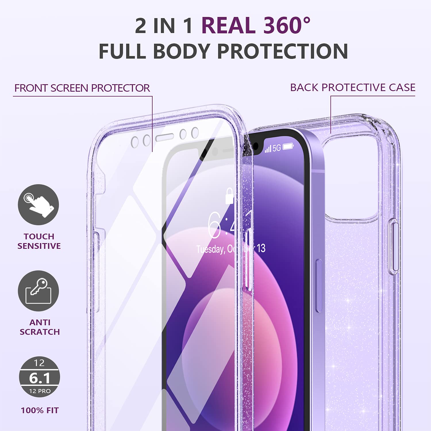 Defender Series│Glitter Resin Case for iPhone 12/12 Pro