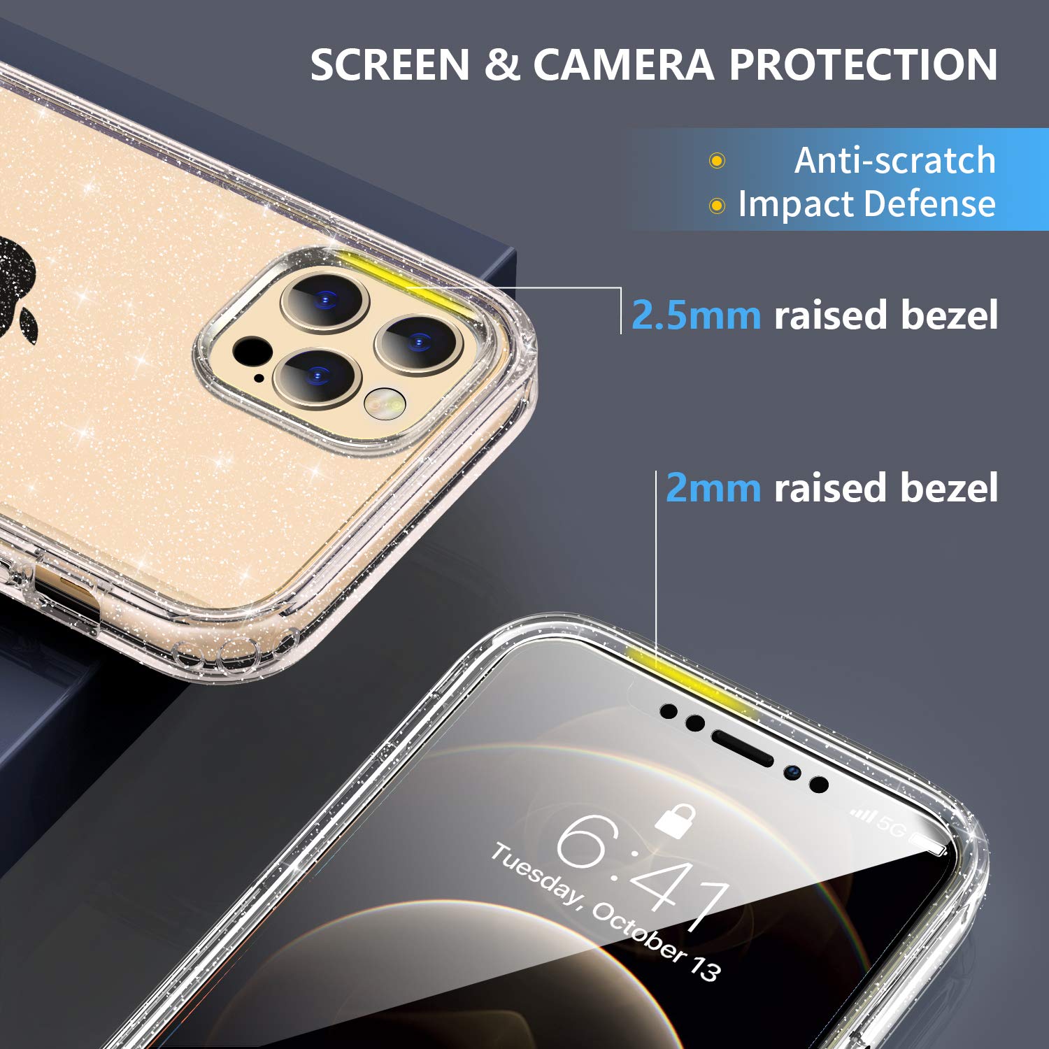 Defender Series│Glitter Resin Case for iPhone 12/12 Pro