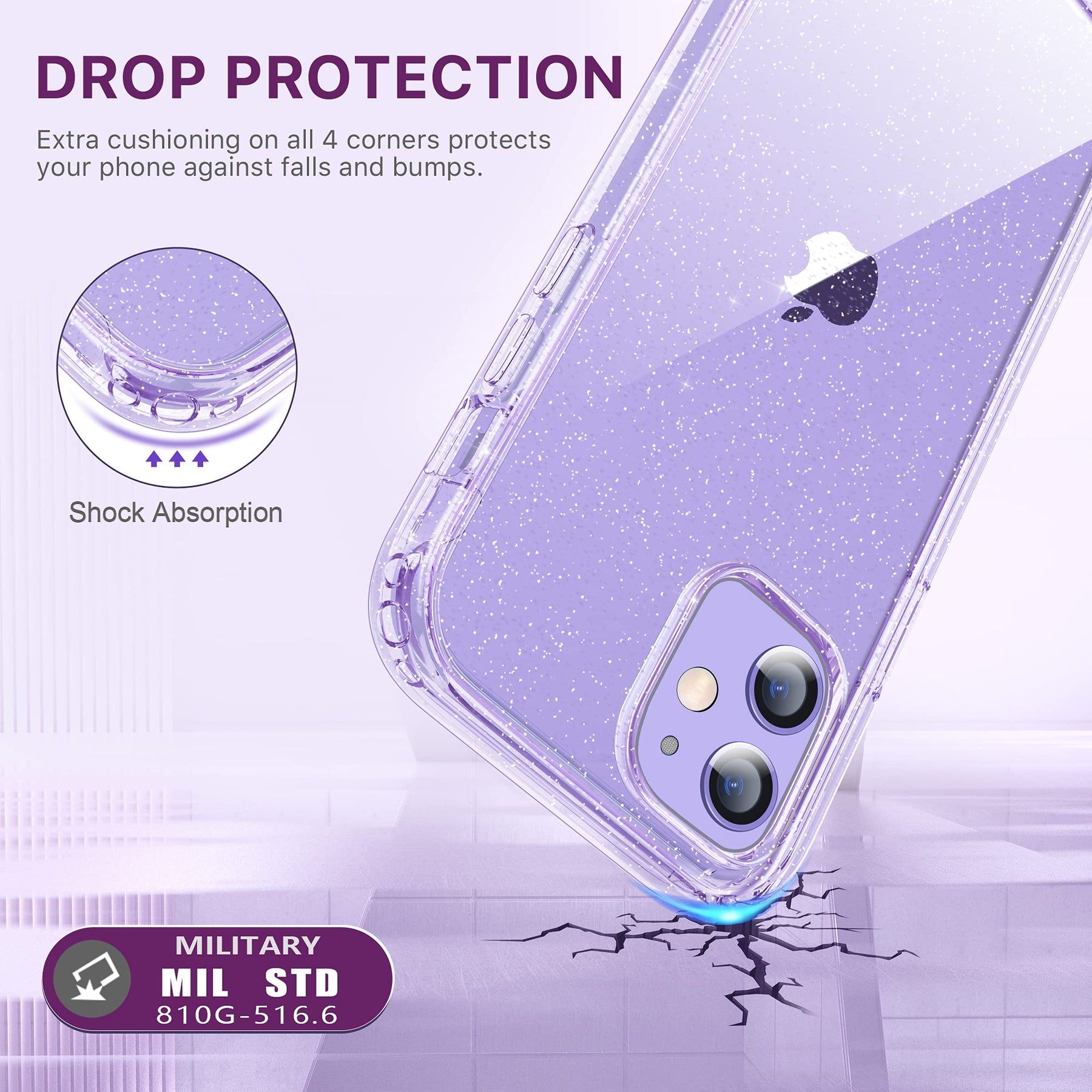Defender Series│Glitter Resin Case for iPhone 12/12 Pro