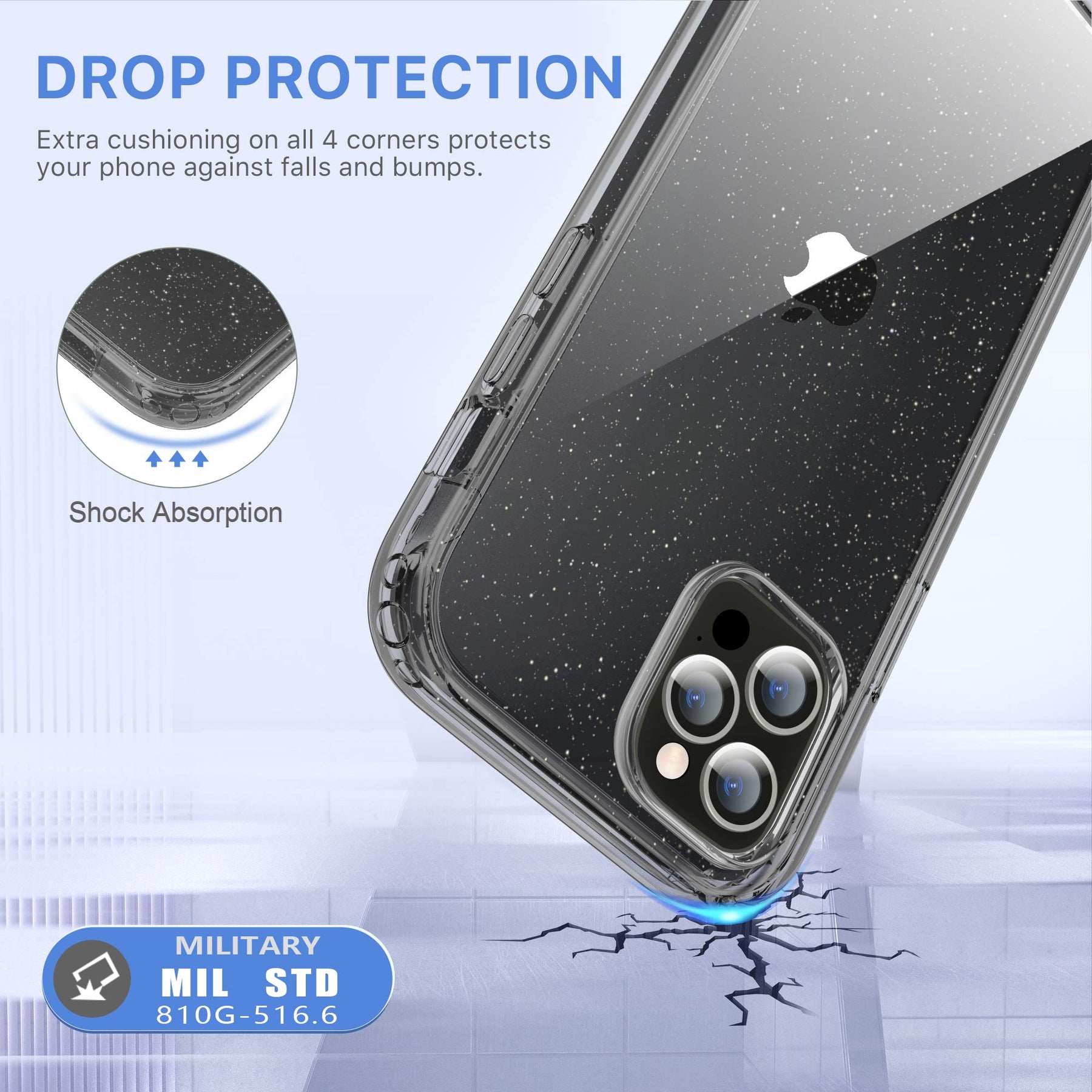 Defender Series│Glitter Resin Case for iPhone 12/12 Pro